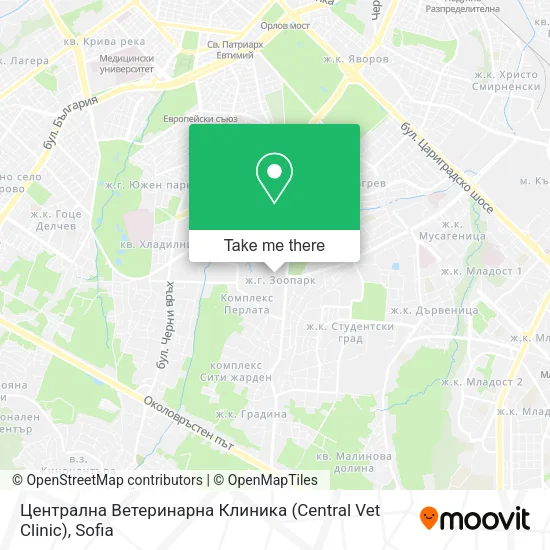 Карта Централна Ветеринарна Клиника (Central Vet Clinic)