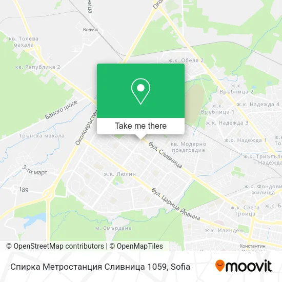 Карта Спирка  Метростанция Сливница  1059