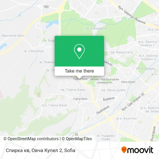 Карта Спирка  кв, Овча Купел 2