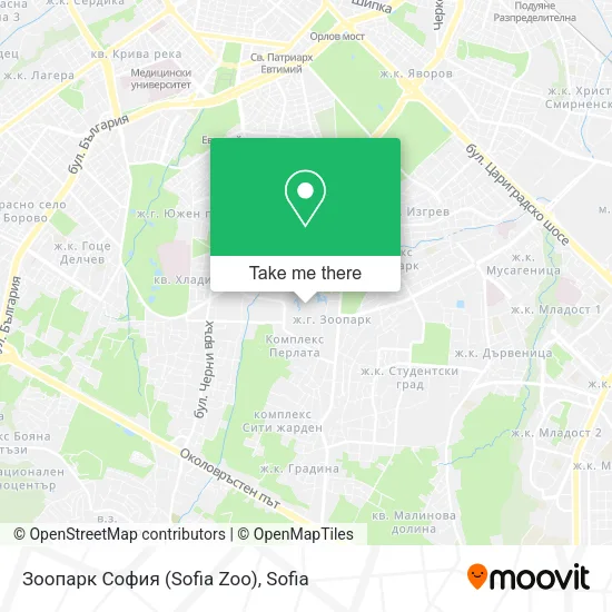 Карта Зоопарк София (Sofia Zoo)