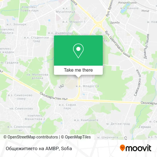 Карта Общежитието на АМВР