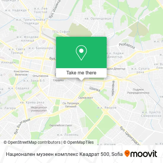 Карта Национален музеен комплекс Квадрат 500