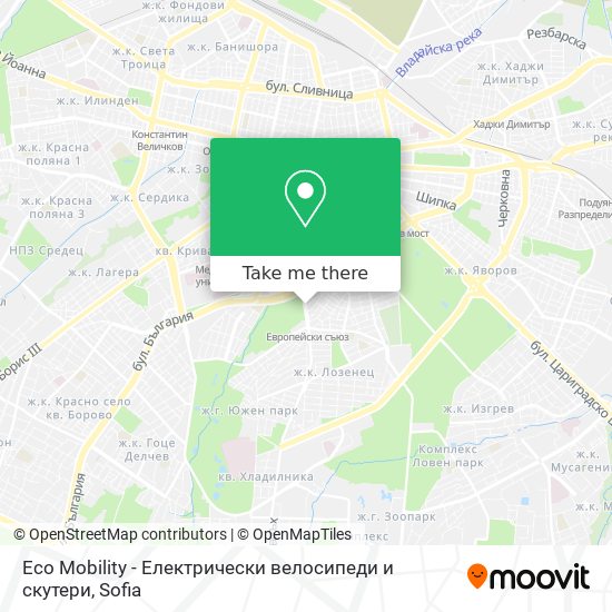 Карта Eco Mobility - Електрически велосипеди и скутери