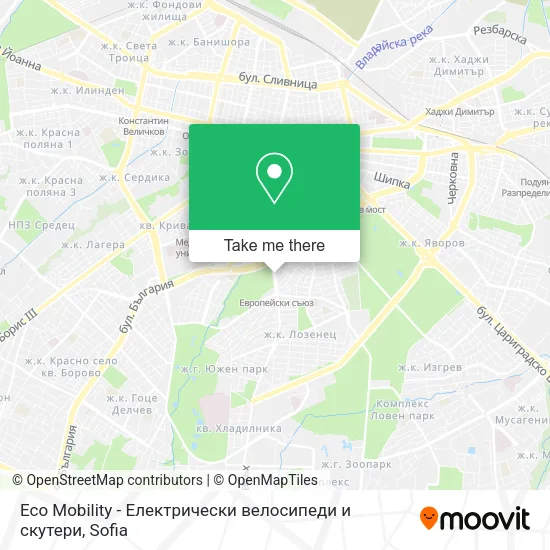 Карта Eco Mobility - Електрически велосипеди и скутери