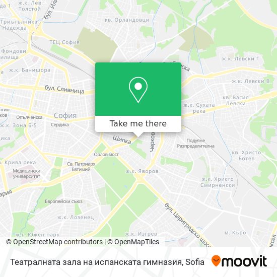 Театралната зала на испанската гимназия map