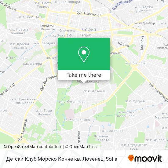 Детски Клуб  Морско Конче  кв. Лозенец map