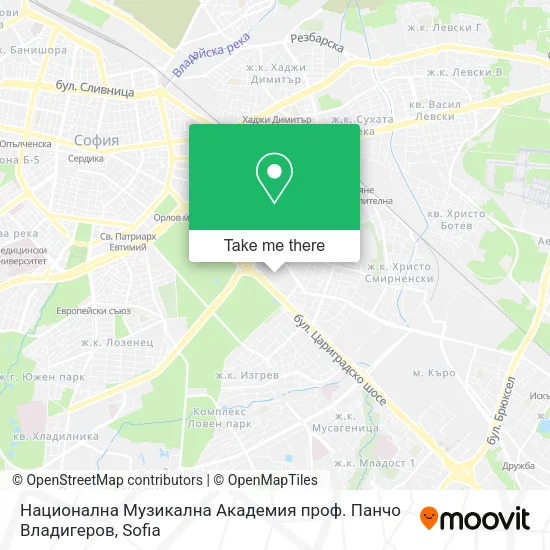 Карта Национална Музикална Академия  проф. Панчо Владигеров