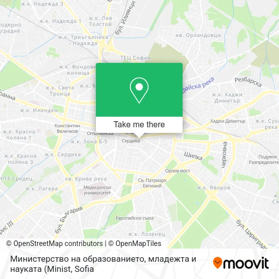 Карта Министерство на образованието, младежта и науката