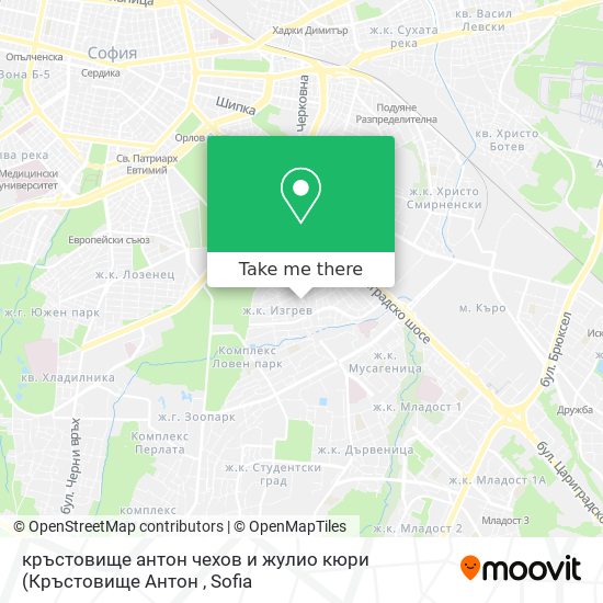 кръстовище антон чехов и жулио кюри map