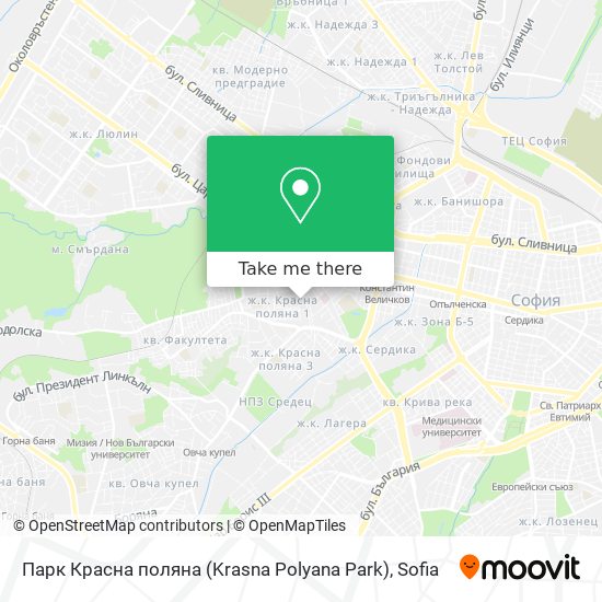 Парк Красна поляна (Krasna Polyana Park) map