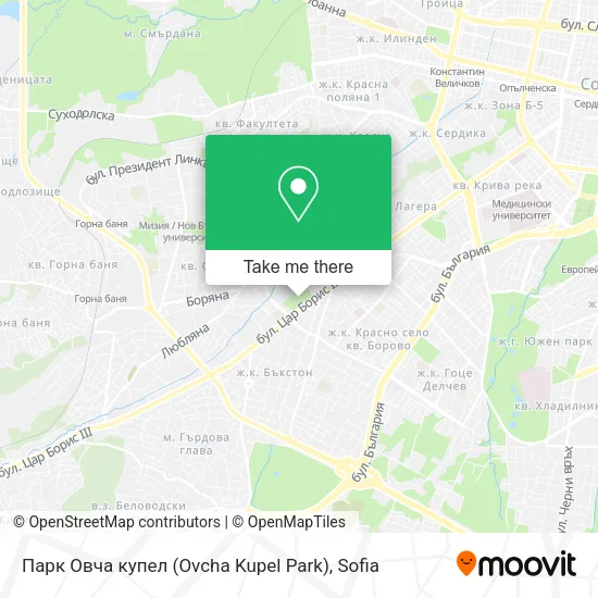 Карта Парк Овча купел (Ovcha Kupel Park)