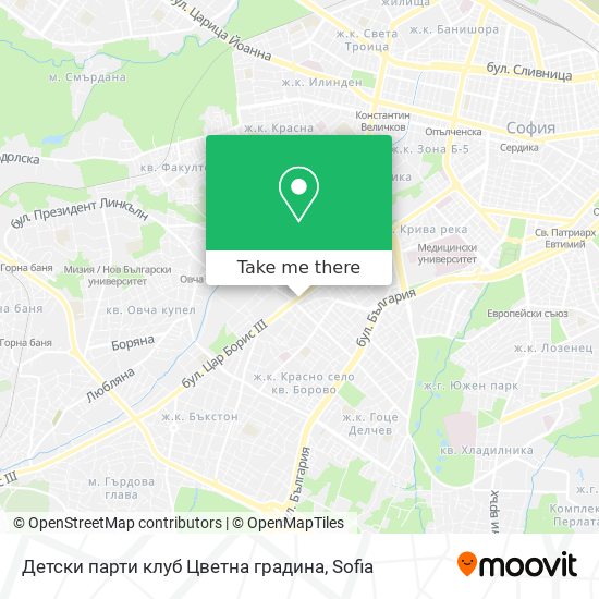 Детски парти клуб Цветна градина map