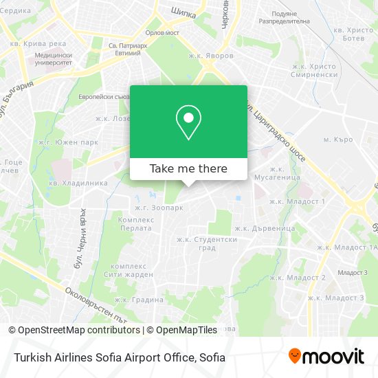 Turkish Airlines Sofia Airport Office map