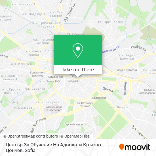 Карта Център За Обучение На Адвокати  Кръстю Цончев