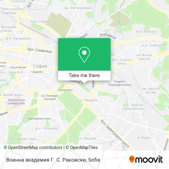 Карта Военна академия Г. С. Раковски