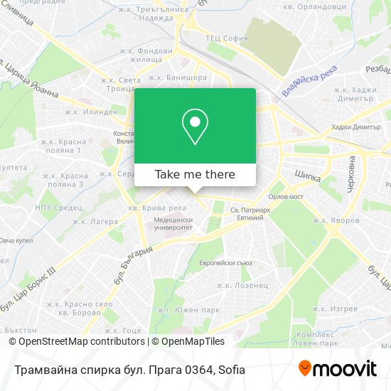Карта Трамвайна спирка  бул. Прага  0364