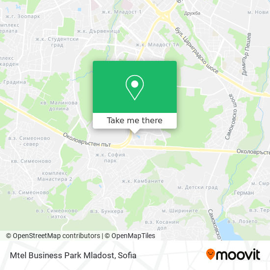 Mtel Business Park Mladost map