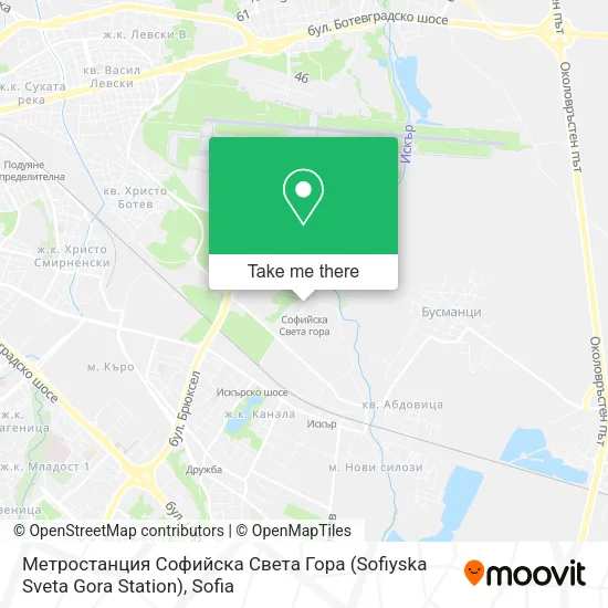 Карта Метростанция  Софийска Света Гора  (Sofiyska Sveta Gora Station)