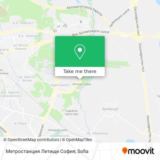 Метростанция Летище  София map