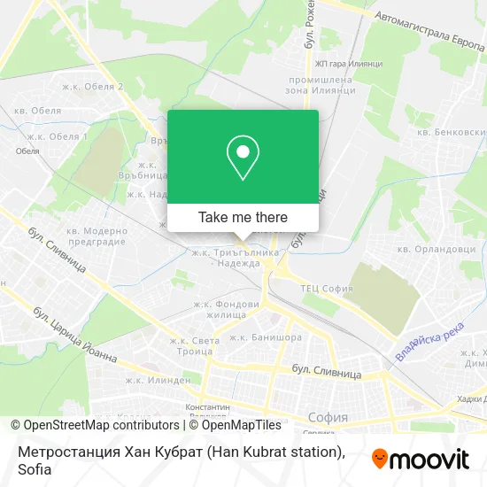 Карта Метростанция Хан Кубрат (Han Kubrat station)