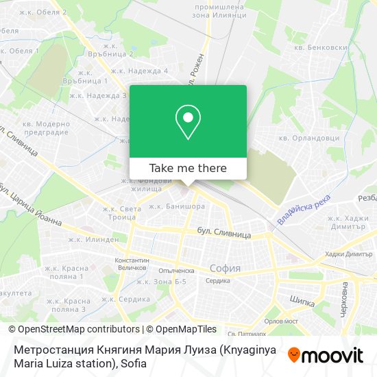 Карта Метростанция Княгиня Мария Луиза (Knyaginya Maria Luiza station)