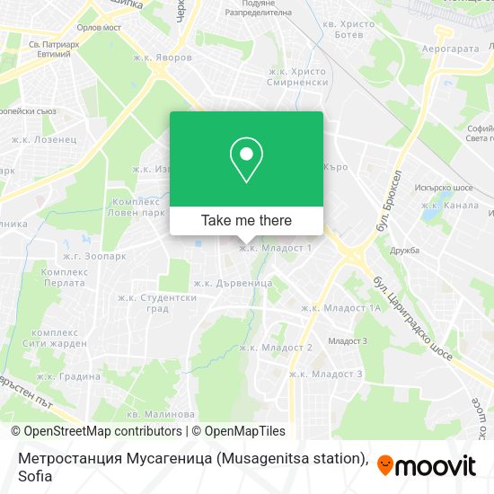 Карта Метростанция Мусагеница (Musagenitsa station)