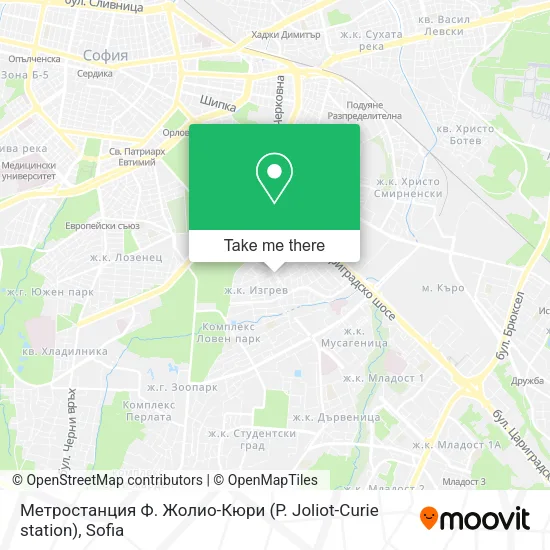 Карта Метростанция Ф. Жолио-Кюри (P. Joliot-Curie station)