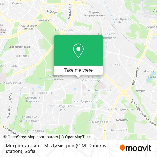 Карта Метростанция Г.М. Димитров (G.M. Dimitrov station)