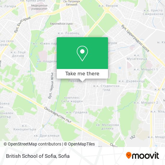 Карта British School of Sofia