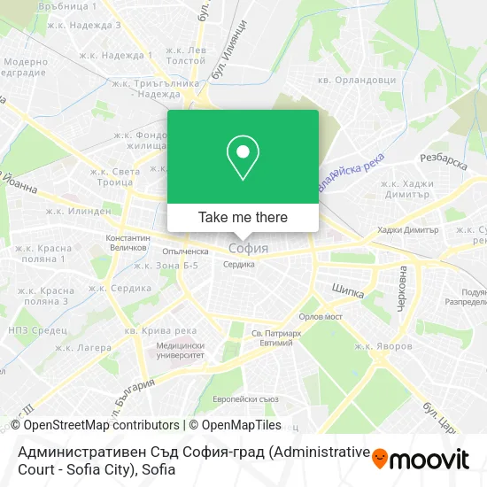 Карта Административен Съд София-град (Administrative Court - Sofia City)