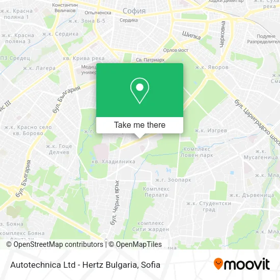 Карта Autotechnica Ltd  - Hertz Bulgaria