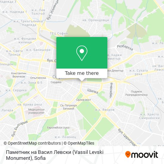 Карта Паметник на Васил Левски (Vassil Levski Monument)