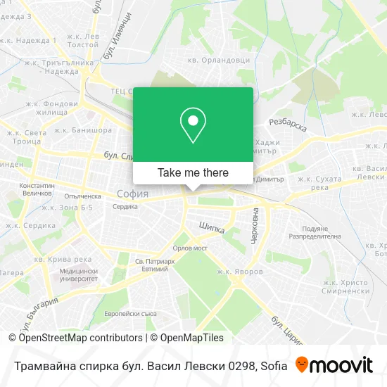 Карта Трамвайна спирка  бул. Васил Левски  0298