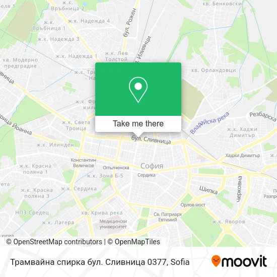 Карта Трамвайна спирка  бул. Сливница  0377