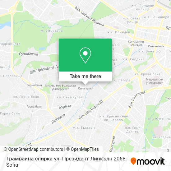 Карта Трамвайна спирка  ул. Президент Линкълн  2068