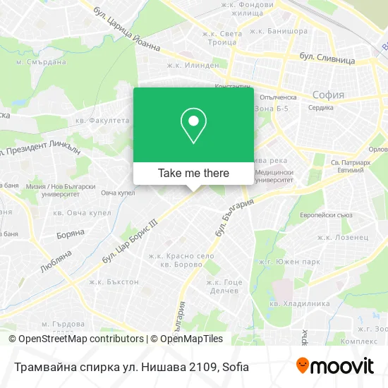 Карта Трамвайна спирка  ул. Нишава  2109