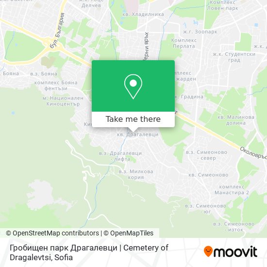 Гробищен парк  Драгалевци  | Cemetery of Dragalevtsi map