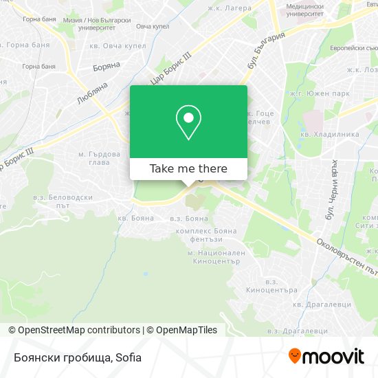 Боянски гробища map