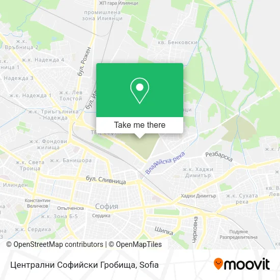 Карта Централни Софийски Гробища