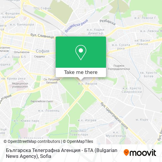 Българска Телеграфна Агенция - БТА (Bulgarian News Agency) map