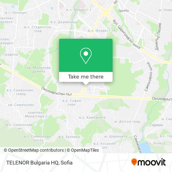 Карта TELENOR Bulgaria HQ