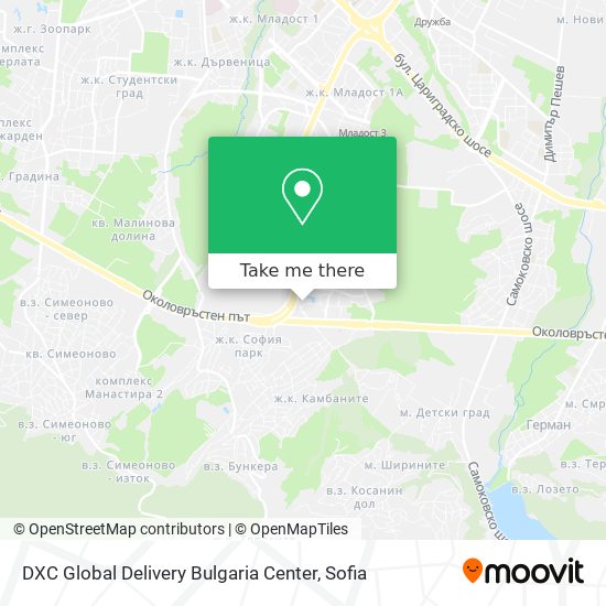 Карта DXC Global Delivery Bulgaria Center
