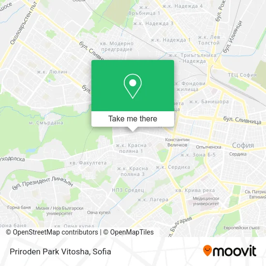 Карта Priroden Park Vitosha