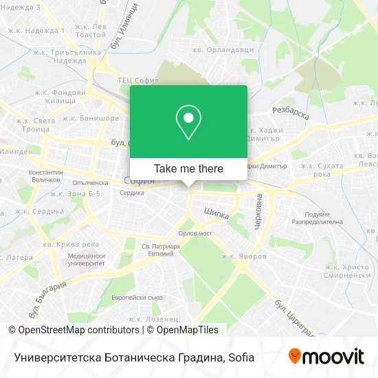 Карта Университетска Ботаническа Градина