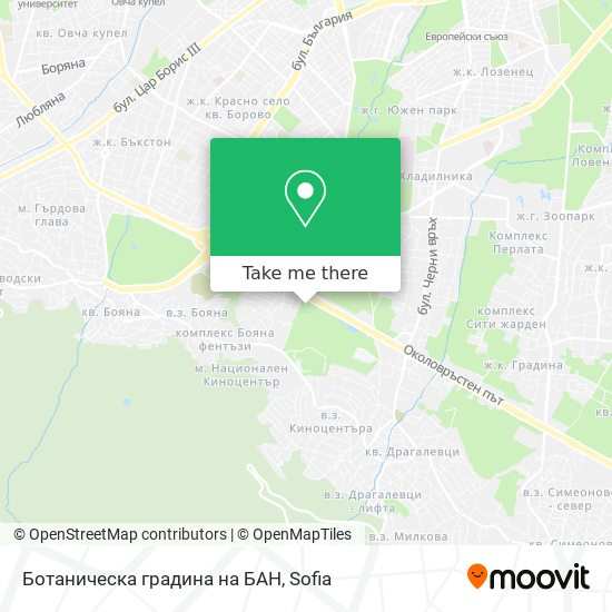 Ботаническа градина на БАН map