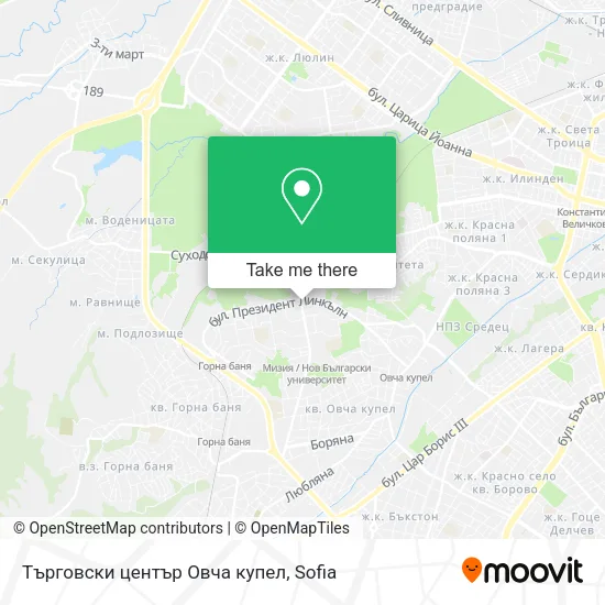 Карта Търговски център  Овча купел