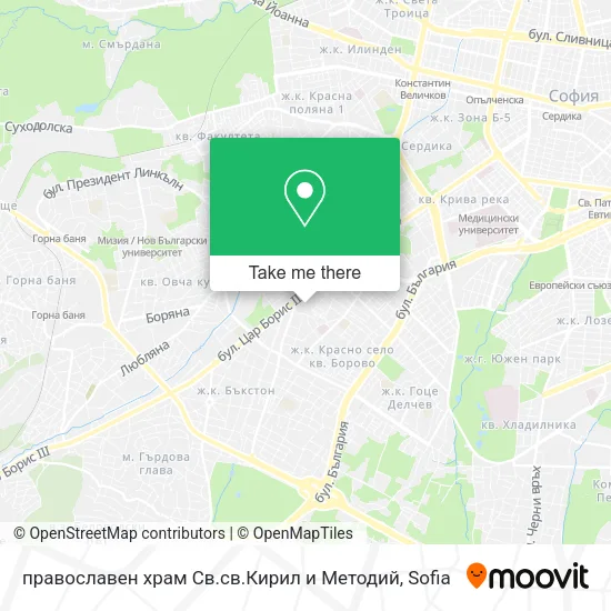 Карта православен храм Св.св.Кирил и Методий