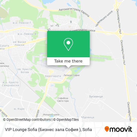 Карта VIP Lounge  Sofia  (Бизнес зала  София )
