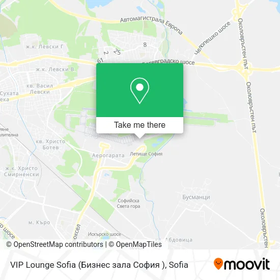 Карта VIP Lounge  Sofia  (Бизнес зала  София )