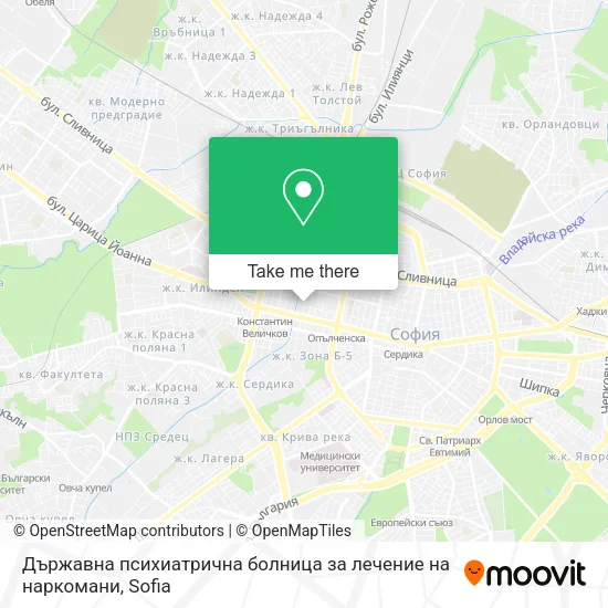 Карта Държавна психиатрична болница за лечение на наркомани